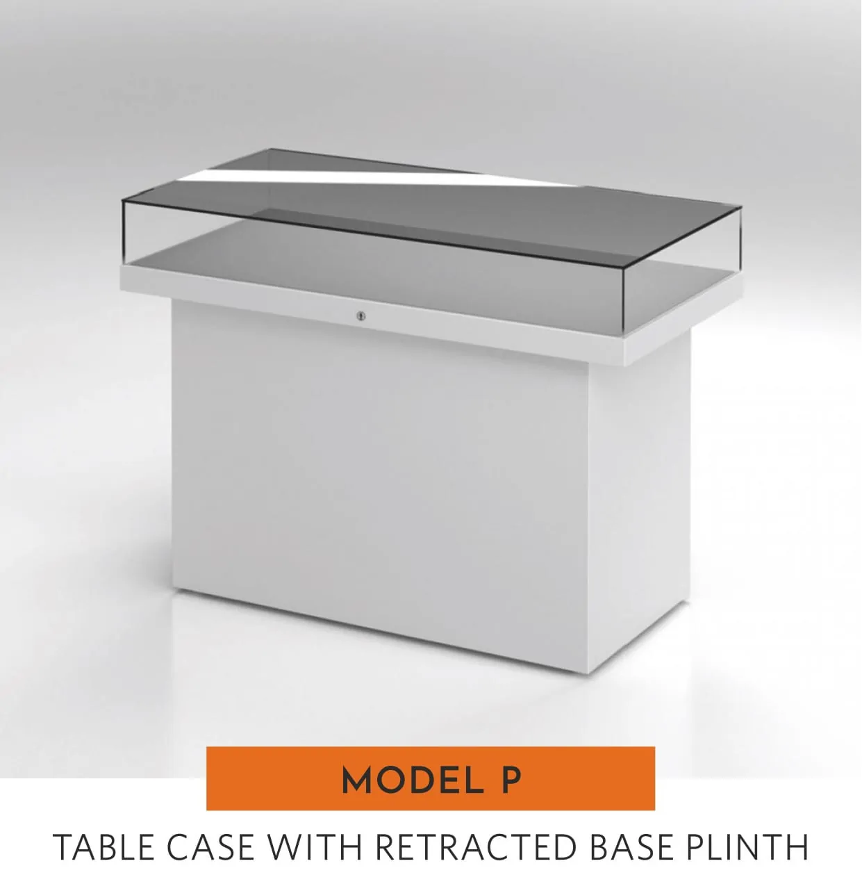 EXCEL line table case with retracted base plinth