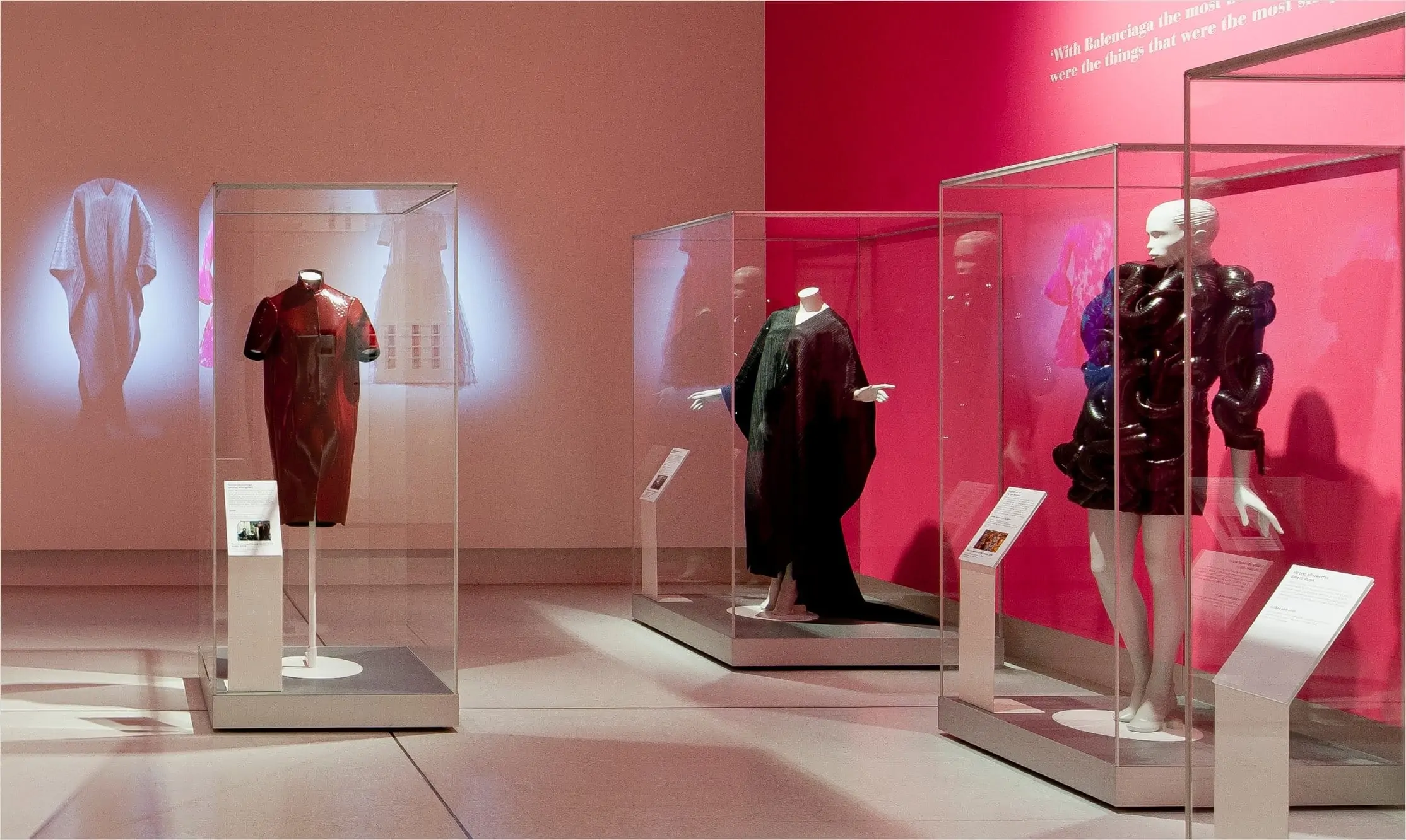 Balenciaga exhibition display showcases